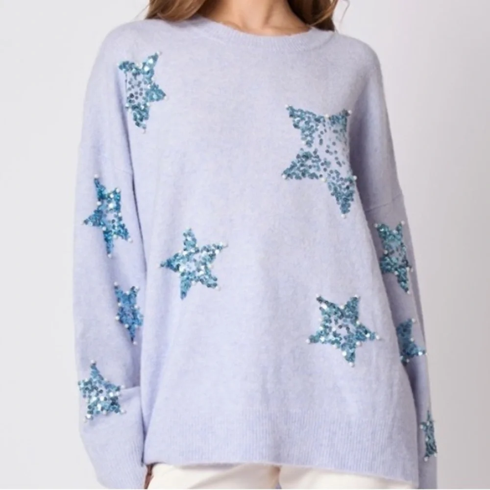 Fantastic Fawn Pastel Sweater with Sparkling Stars - Picture 2 of 9